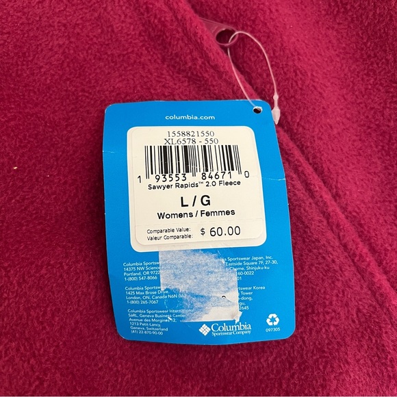 Columbia Benton Springs Fuchsia Pink Fleece Full Zip Jacket NWT - Picture 4 of 10
